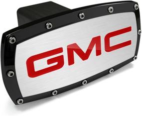 img 2 attached to GMC Red Black Trim Billet Aluminum Tow Hitch Cover for Enhanced SEO