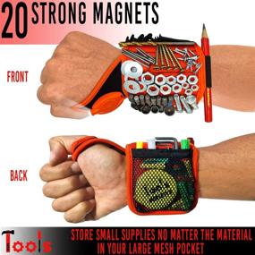img 3 attached to 🔧 MEBTOOLS Magnetic Wristband with Flashlight and Tape Measure – Screw, Drill Bit, and Nail Holder | Increased Convenience for DIY, Carpenters, Mechanics, and More | 20 Strong Magnet Pieces