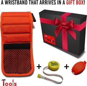 img 2 attached to 🔧 MEBTOOLS Magnetic Wristband with Flashlight and Tape Measure – Screw, Drill Bit, and Nail Holder | Increased Convenience for DIY, Carpenters, Mechanics, and More | 20 Strong Magnet Pieces