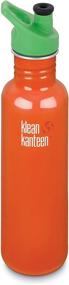 img 1 attached to 💧 Klean Kanteen 27 oz Stainless Steel Water Bottle (Bright Green) with Sports Cap 3.0