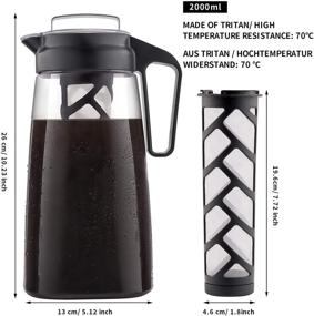 img 2 attached to ☕ Cold Brewer Coffee Maker Deluxe 2 Quart by Sivaphe: Patented Manual Iced Tea Method with Leak Proof Pitcher and Removable Filters