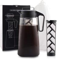 ☕ cold brewer coffee maker deluxe 2 quart by sivaphe: patented manual iced tea method with leak proof pitcher and removable filters logo