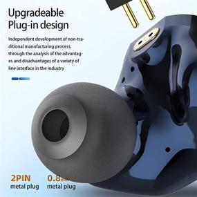 img 1 attached to 🎧 Canpur IEM In-Ear Monitor Earphones for Musicians - Wired 1DD In-Ear Dynamic Headphones with 0.8mm 2 Pin 3.5mm L-Plug Cable, HiFi Earphones for Singers/Audiophiles (Deep Blue)