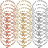 📿 diy jewelry making bracelets chains - 30-piece bracelet link chains with ot toggle clasp, round link chain bracelets for girlfriend wife lover mother (gold, silver, rose gold) logo