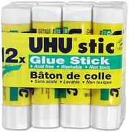 🔻 uhu stic clear glue stick, 0.29 oz, 12-pack (99450), permanent application logo