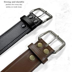 img 2 attached to 👔 Genuine Leather Silver Brown Belts for Men - BS1303 S002B Uniform Men's Accessories