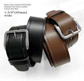 img 3 attached to 👔 Genuine Leather Silver Brown Belts for Men - BS1303 S002B Uniform Men's Accessories