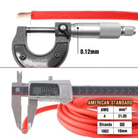 img 1 attached to LEIGESAUDIO 4 Gauge Wire: Black 25Ft Amplifier Amp Power/Ground Wire - True Spec & Soft Touch 4 AWG Cable - High Quality Audio Amplifier Wiring Solution
