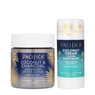 🥥 pacifica beauty coconut and charcoal underarm detox scrub for natural deodorant users, aluminum-free, gentle on sensitive skin, 100% vegan & cruelty-free + clean beauty, fresh, 2 pack logo