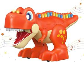 img 4 attached to 🦖 EINSTEM Dinosaur Baby Music Toys | Push and Pull Animal Toys for Toddlers (Ages 1-3) | Educational & Learning with Light and Sound | Perfect Gifts for Boys and Girls
