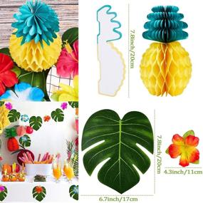 img 1 attached to 🌺 Hawaiian Luau Birthday Party Decorations Supplies for Girls: Golray Tropical Moana Summer Decor Balloon Arch, Silk Leaves Flowers, Pineapples, Cake Toppers, Trees Balloons, Flamingo Happy Birthday Banner