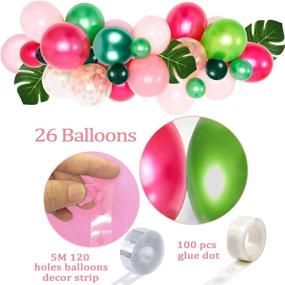 img 2 attached to 🌺 Hawaiian Luau Birthday Party Decorations Supplies for Girls: Golray Tropical Moana Summer Decor Balloon Arch, Silk Leaves Flowers, Pineapples, Cake Toppers, Trees Balloons, Flamingo Happy Birthday Banner