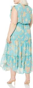 img 3 attached to 👗 Jessica Simpson Women's Katie Ruffle Trim Maxi Dress with Three Tier Design