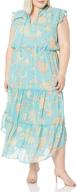 👗 jessica simpson women's katie ruffle trim maxi dress with three tier design logo