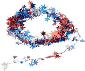 img 2 attached to ✨ Gleam 'N Flex Star Garland by Beistle - 25ft, Red Silver Blue