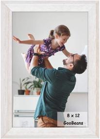 img 4 attached to 🖼️ GooBeans Rustic Rough Wood 8x12 Picture Frame: Tabletop & Wall Mount Photo Display with High Definition Glass