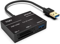 📸 amalink xqd/sd card reader adapter, usb 3.0 dual slot flash memory card reader connector - high-speed 5gbps data transfer - supports write sd(hc/xc) cards, sony g series, lexar usb mark card - compatible with windows and mac os systems logo