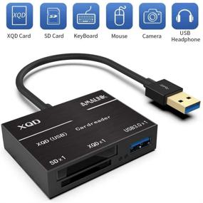 img 3 attached to 📸 AMALINK XQD/SD Card Reader Adapter, USB 3.0 Dual Slot Flash Memory Card Reader Connector - High-Speed 5Gbps Data Transfer - Supports Write SD(HC/XC) Cards, Sony G Series, Lexar USB Mark Card - Compatible with Windows and Mac OS Systems