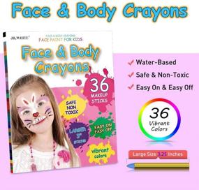 img 2 attached to 🎨 36 Color Kids Face Paint Crayons Kit - 3.25" Face & Body Painting Set for Sensitive Skin, Halloween Makeup Paint