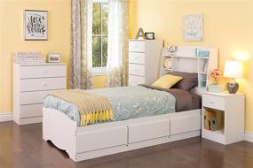 img 2 attached to 🌙 White Tall 1 Drawer Nightstand - Prepac Astrid: A Perfect Addition for Any Bedroom