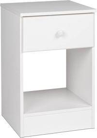 img 3 attached to 🌙 White Tall 1 Drawer Nightstand - Prepac Astrid: A Perfect Addition for Any Bedroom