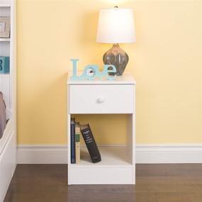 img 4 attached to 🌙 White Tall 1 Drawer Nightstand - Prepac Astrid: A Perfect Addition for Any Bedroom