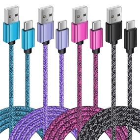 img 4 attached to 🔌 USB C Cable Type C for Pixel 4 4a 3 5 2XL 4XL XL, OnePlus 9 Pro, 9, 8 Pro, 7 Pro [4Pack/6FT] Samsung Galaxy S21 S21+ S8 S10 S10+ S20Ultra S20 A72 A11 Note20 Ultra 8 Power Adapter Fast Charging Cord