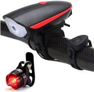 🚴 usb rechargeable bicycle light set with horn: super bright, easy install - waterproof, lightweight, fits all mountain and road bikes - ensures far visibility logo