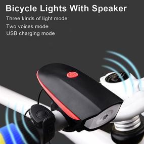 img 3 attached to 🚴 USB Rechargeable Bicycle Light Set with Horn: Super Bright, Easy Install - Waterproof, Lightweight, Fits All Mountain and Road Bikes - Ensures Far Visibility