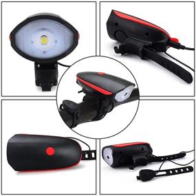 img 1 attached to 🚴 USB Rechargeable Bicycle Light Set with Horn: Super Bright, Easy Install - Waterproof, Lightweight, Fits All Mountain and Road Bikes - Ensures Far Visibility