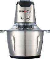 linkchef electric food chopper fc-5140: 200w meat grinder with 2l stainless steel bowl 💡 and 4-bi blade - ideal for meat, fruit, vegetable and baby food preparation - silver logo