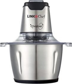 img 4 attached to LINKChef Electric Food Chopper FC-5140: 200W Meat Grinder with 2L Stainless Steel Bowl 💡 and 4-Bi Blade - Ideal for Meat, Fruit, Vegetable and Baby Food Preparation - Silver