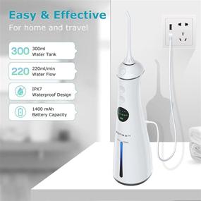 img 3 attached to 🚿 BONSEN Water Pick Teeth Cleaner: Rechargeable Cordless Portable Dental Oral Irrigator - Effective Teeth Cleaning, 6 Modes, 300ML Tank – Ideal for Home, Travel, Braces & Bridges