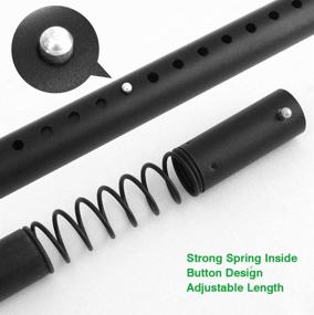 img 2 attached to 🚪 Refrze Room Divider Tension Curtain Rod - Adjustable Black Tension Window & Shower Curtain Rods for Bathroom Stall - No Drilling Required - Extendable 28-43 Inch