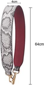 img 3 attached to 👜 Плечевые ремни для сумок из искусственной кожи высокого качества с серпантинным серым дизайном
