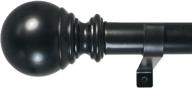 🔲 decopolitan ball single telescoping drapery rod set, short, black: 18-36 inch - stylish & versatile window treatment logo