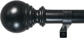 img 4 attached to 🔲 Decopolitan Ball Single Telescoping Drapery Rod Set, Short, Black: 18-36 Inch - Stylish & Versatile Window Treatment