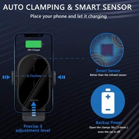 img 2 attached to 🚗 DDPAI R1S: 15W Qi Fast Charging Wireless Car Charger Mount, Auto-Clamping Air Vent Dashboard & Windshield Phone Holder for Samsung, LG, and Qi Enabled Devices [2021 Upgraded]