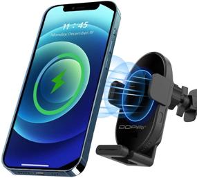 img 4 attached to 🚗 DDPAI R1S: 15W Qi Fast Charging Wireless Car Charger Mount, Auto-Clamping Air Vent Dashboard & Windshield Phone Holder for Samsung, LG, and Qi Enabled Devices [2021 Upgraded]