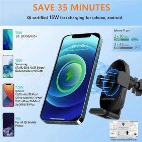 img 3 attached to 🚗 DDPAI R1S: 15W Qi Fast Charging Wireless Car Charger Mount, Auto-Clamping Air Vent Dashboard & Windshield Phone Holder for Samsung, LG, and Qi Enabled Devices [2021 Upgraded]