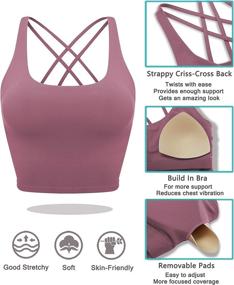 img 1 attached to Enhance Your Workout with Youloveit Padded Longline Yoga Cami Crop Tank Tops – Sports Bras for Women with Built-in Bra