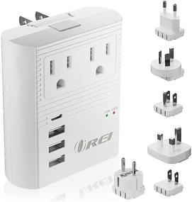 img 4 attached to 🔌 Orei World Travel Plug Adapter M8 Max - 3 USB + Pd 18W USB-C Input - 2 USA Outlets - Europe, Asia, China, Japan, Africa Attachments - Ideal for Cell Phones, Tablets, Cameras & More