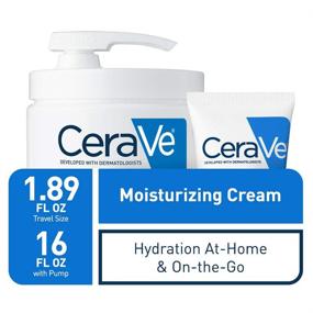 img 3 attached to 💧 CeraVe Moisturizing Cream Combo Pack - 16 Ounce (With Pump) + 1.89 Ounce Travel Size - Fragrance Free