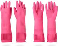 🧤 dabogosa mamison reusable waterproof household dishwashing cleaning gloves: non-slip kitchen glove (2 pairs, medium size) logo