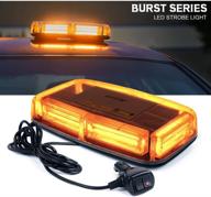 🚨 xprite amber rooftop strobe beacon lights w/ magnetic base, cob led, 19 flashing pattern, safety warning caution light for emergency construction vehicles, snowplow trucks, postal mail cars logo