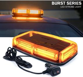 img 4 attached to 🚨 Xprite Amber Rooftop Strobe Beacon Lights w/ Magnetic Base, COB LED, 19 Flashing Pattern, Safety Warning Caution Light for Emergency Construction Vehicles, Snowplow Trucks, Postal Mail Cars