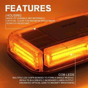 img 3 attached to 🚨 Xprite Amber Rooftop Strobe Beacon Lights w/ Magnetic Base, COB LED, 19 Flashing Pattern, Safety Warning Caution Light for Emergency Construction Vehicles, Snowplow Trucks, Postal Mail Cars