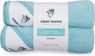 🧼 clean mama microfiber all purpose cleaning cloths - extra large, highly absorbent, lint-free, and streak-free towels - set of 2 (16 x 19 inches) logo