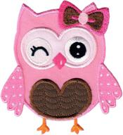 🦉 adorable owl patch: iron on or sew on appliques for kids - patchmommy (pink/brown) logo