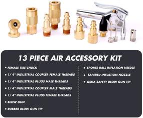 img 3 attached to ✨ WYNNsky 1/4" NPT Air Blow Gun, Brass Air Accessory Kit, Compressor Connect Coupler/Plug - 13 Piece Air Tools Set